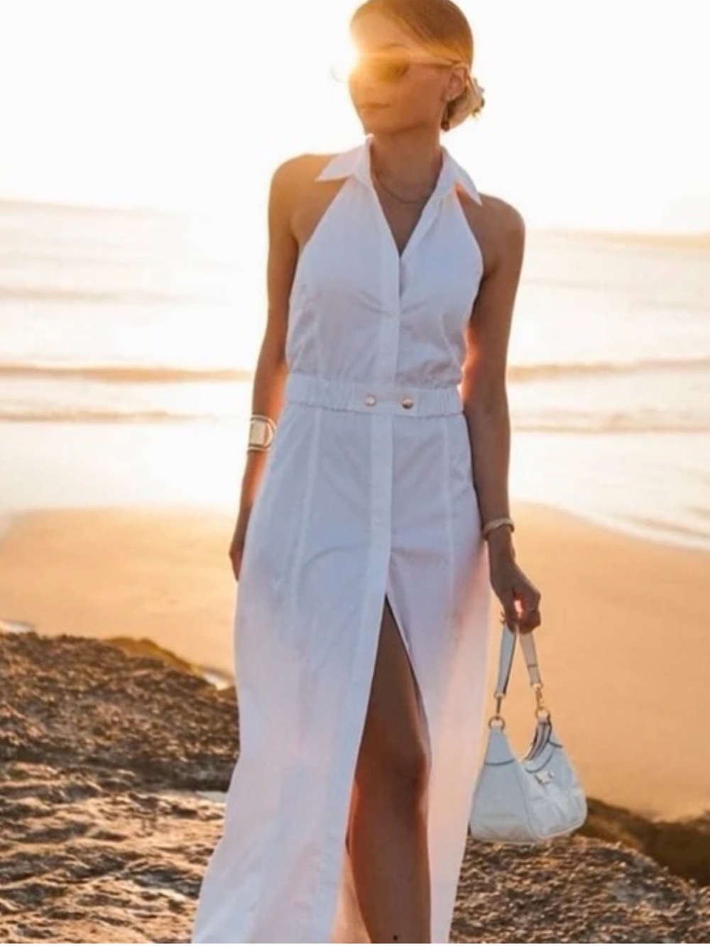 ZARA White Sleeveless Midi Dress (BLOGGER FAVORITE)